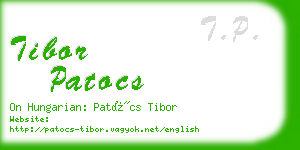 tibor patocs business card